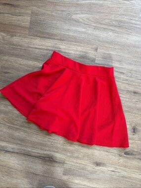 Fit-and-Flare Red A-Line Skirt